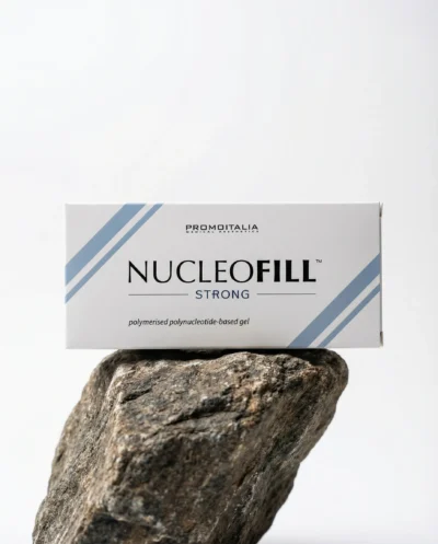 Nucleofill strong 1.5ml skinbooster biostimulator white blue package